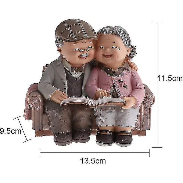 Søtt eldre par borddekorasjon, gaveidé til bestefar/bestemor, julegave - Se på bildet