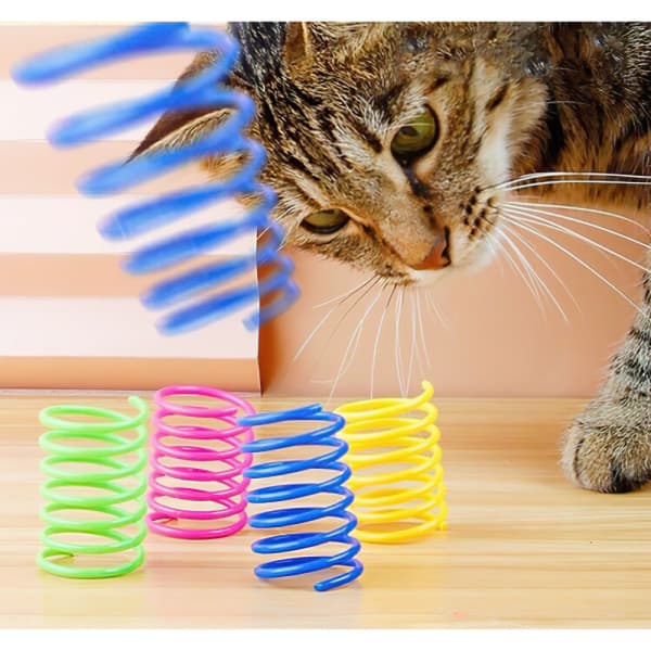 8 st färgglada kattfjäderleksaker i plast