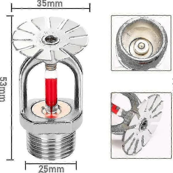 5 stk. Brannsprinklerhode 3/4 tommer Pendeltype 155 Vannspray Ned 68 Messing Sprinklerhoder 3/4\" Npt
