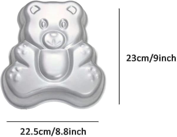 9 tommers bjørneformet aluminiumsform for 3D-baking av kake - Bjørn