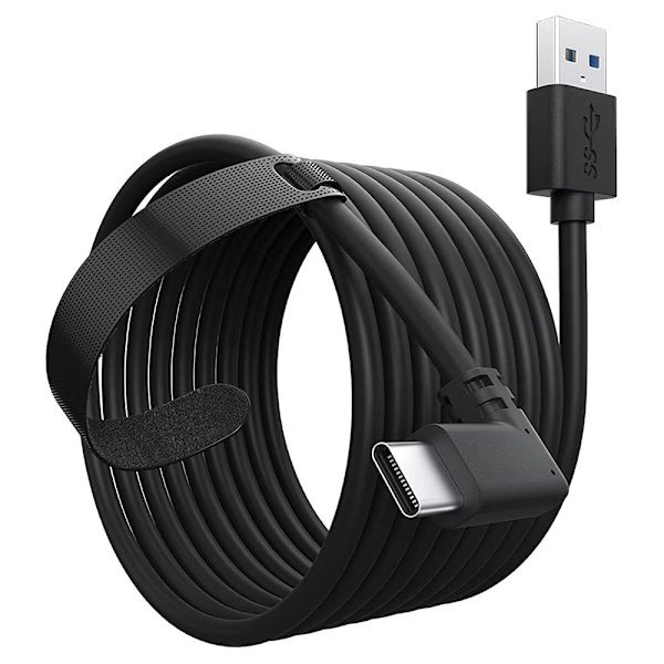 Länk Kabel 3M för PICO 4/Oculus Quest 2, VR Headset Länk Kabel för Meta Quest Pro 2/1 Gaming PC, Hög Hastighet USB A till USB C Kabel för PC (svart)