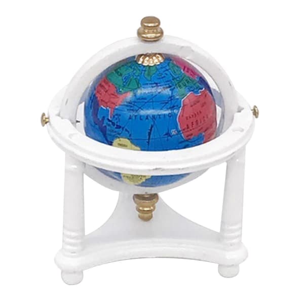 1/12 Skala Globus Med D, Mini Globus Til Dukke Skrivebordsdisplay Rat Whit