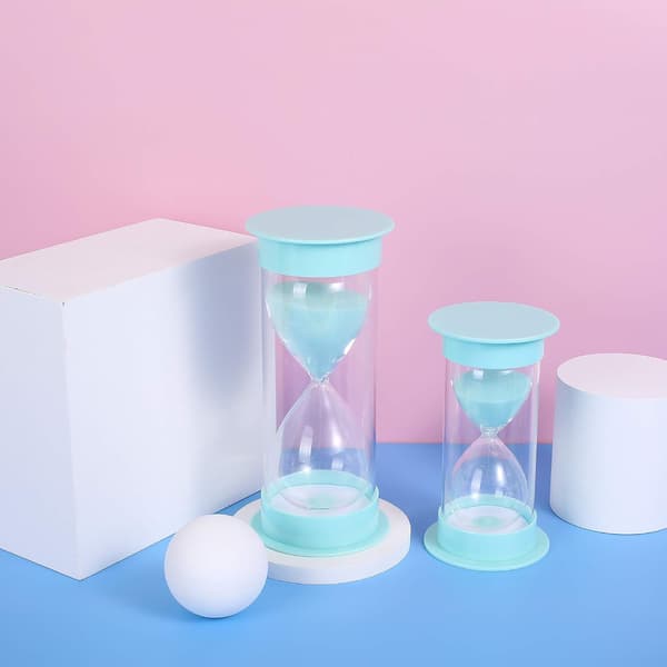 Nedräknings Sandglas, Dekorativ för Vardagsrum och Kontor med Dubbel Skyddsdesign, Frisk Blå