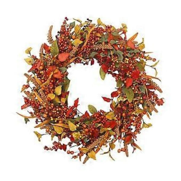 Kunstig Efterårskrans Efterårsdørkrans Efterårsbærkrans til Hjem Thanksgiving-fejring (45cm)