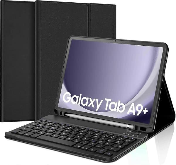 Tastatur til Galaxy Tab A9 Plus - Trådløst Bluetooth-tastatur med magneter