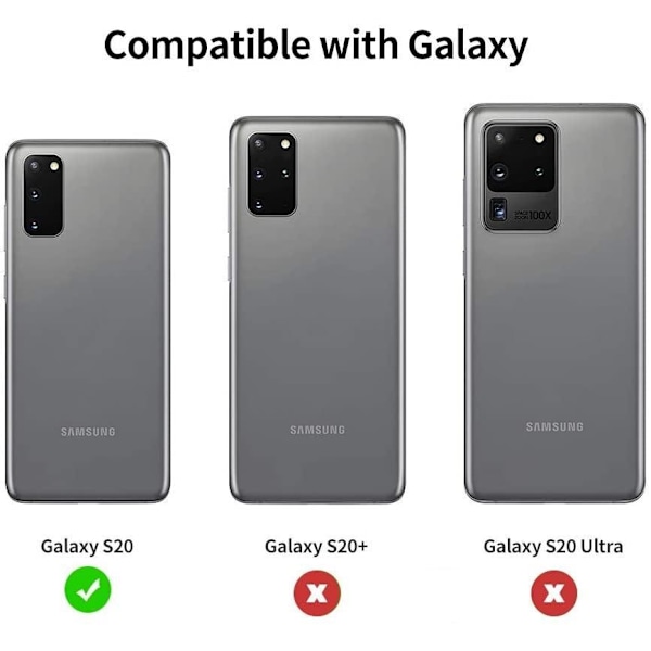 3-Pack Samsung Galaxy S20 Bak kamera Skärmskydd Transparent