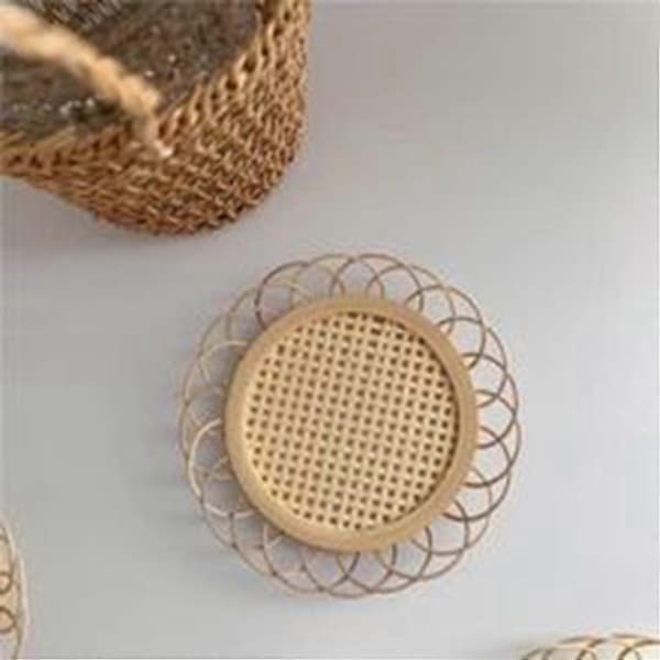 Bambu Ihålig Vävd Te Ers Placemat H Dessert Tallrik Kit