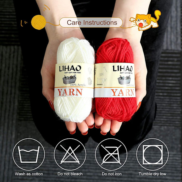 Acrylic Knitting & Crochet Yarn Spools(12-pack, 26 m/rulle)