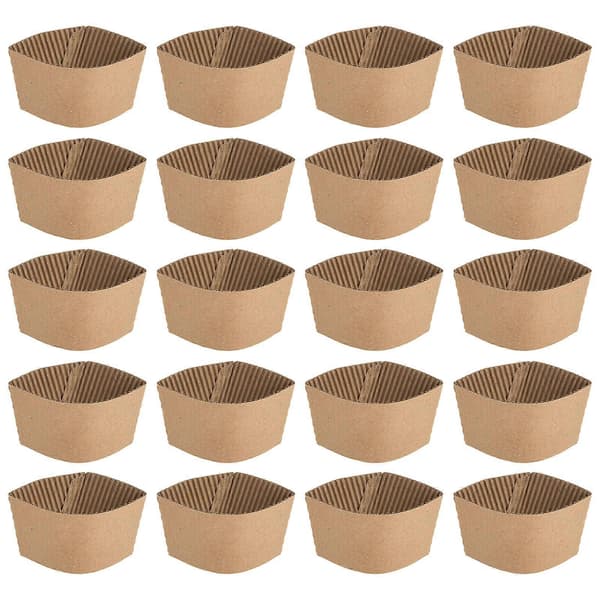 50 st korrugerade pappersmuggskydd Korrugerade pappersmugghylsor Kaffekoppshylsor