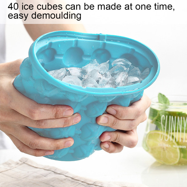 Ice Cube Maker silikonhink form och förvaringsbehållare,
