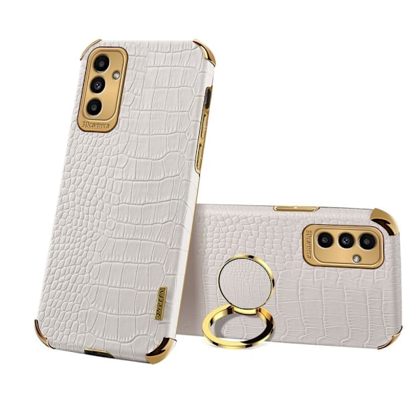 SKALO Samsung A13 5G Krokodil Guldkant Skal - Vit Vit