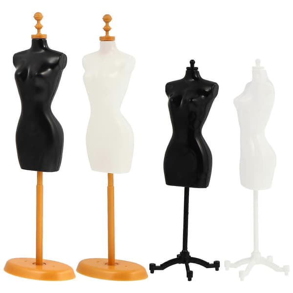 4 stk. Mini Dukke Kjole Støtte Mannequin Model Stativ Tilbehør (Blandet Stil)