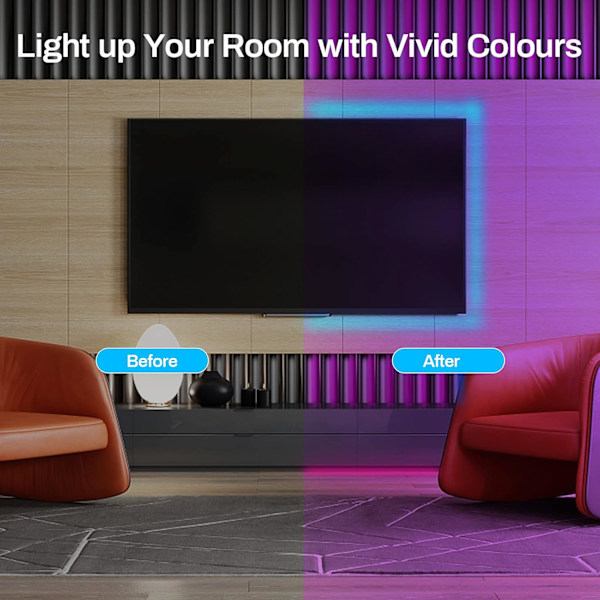 LED Strip 15M Bluetooth 12V RGB LED Strip Styrs av APP 16 färger 15Meter+44nyckel-