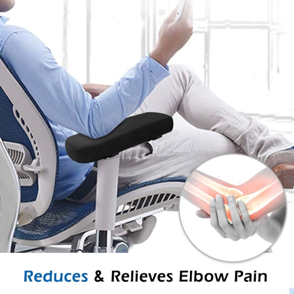 Ergonomiska Armstödsdynor, Armstöd i Memory Foam för Oöverträffad Komfort, Halkfri Baksida för Stabilitet, Svart