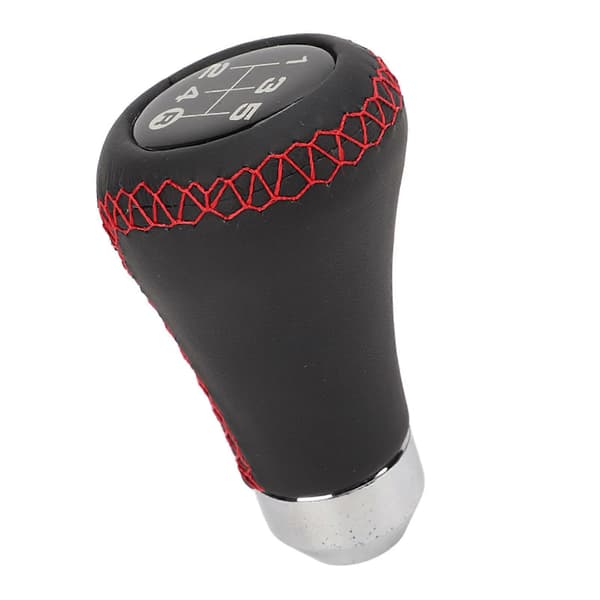 Gearskifteknop med 3 adaptere 5-trins ABS kunstlæder universal gearstangshoved til bil