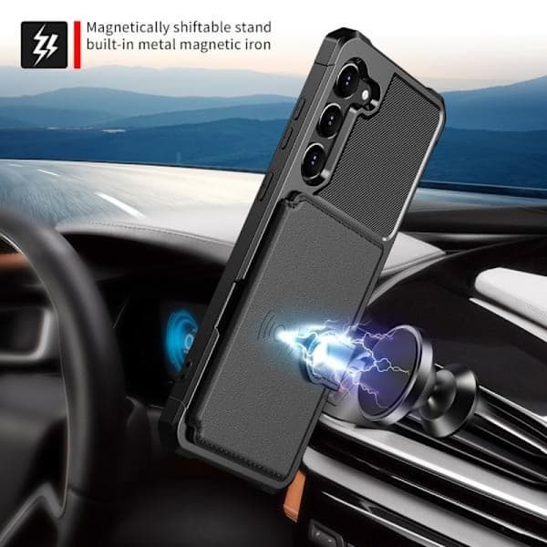 Samsung Galaxy S23 Skærm med Magnetisk Pung Sort