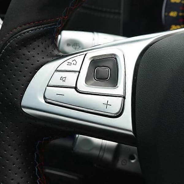 8 st Silver Bil Ratt Knappskydd Trim För E-klass W213 2016-2019 Bil Interiör Tillbehör