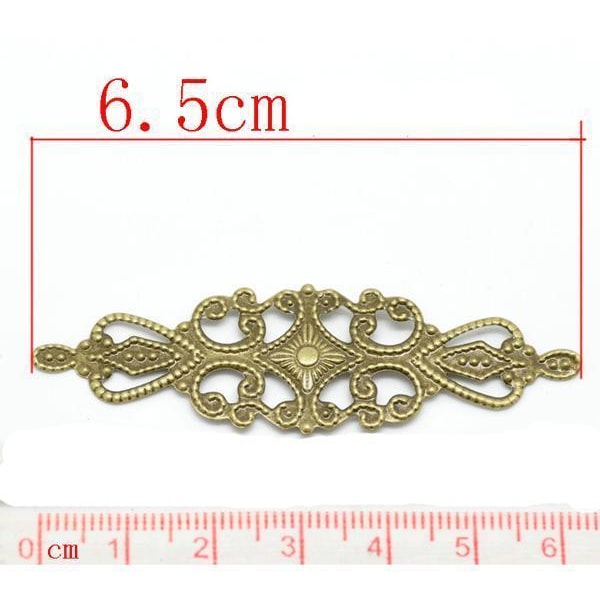 10 metalldekorationer i brons - 65 mm