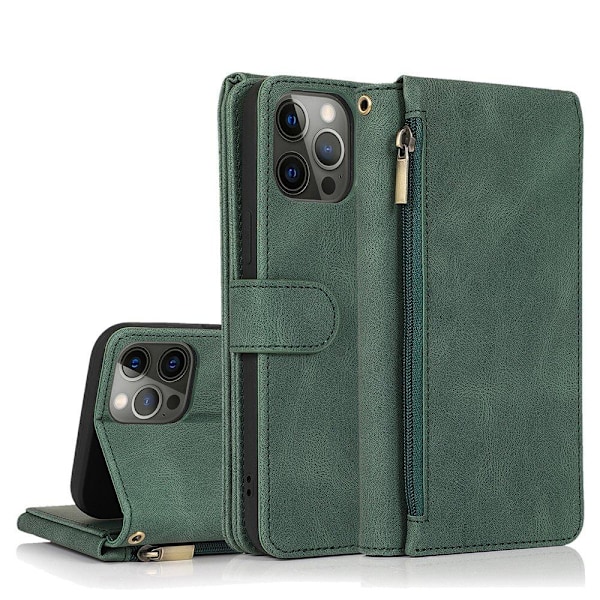 iPhone 12 Pro Max - Elegant Robust Plånboksfodral Svart