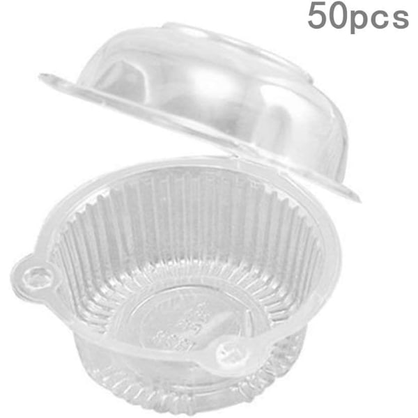 Klart Kupollock Muffinsbehållare, Miljövänligt Material Säkerställer Säker Förvaring, Hög Transparens för Attraktiv Visning (50-pack)