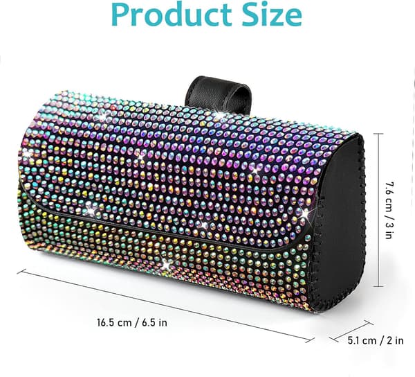 Bling solbrilleholder for bilens solskjerm, glitrende bilbriller