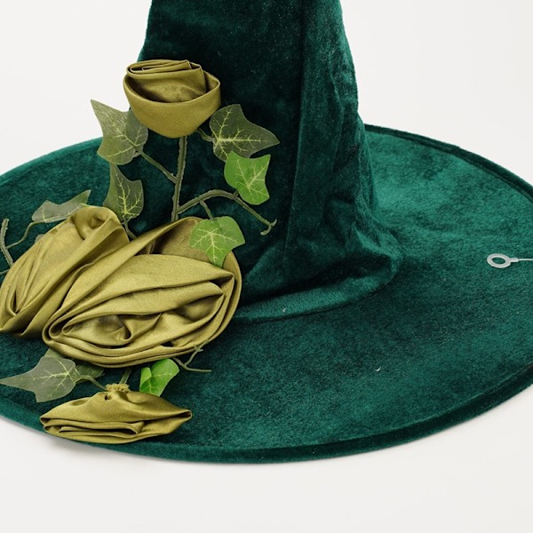 Halloween grön häxhatt ， magic cosplayhatt ，Trollkarlen från Oz tecknad häxhatt green one size fits all