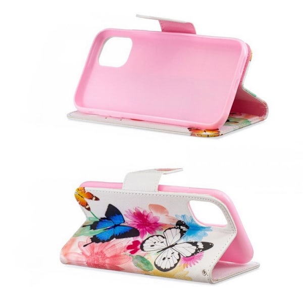 Plånboksfodral iPhone 13 – Färgglada Fjärilar