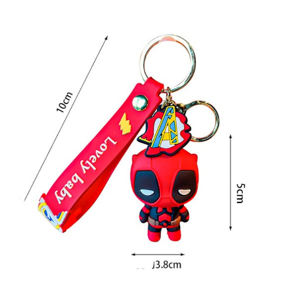 6:e generationens Marvel - Deadpool (svarta ögon) Superhjälte Chibi Figur Nyckelring