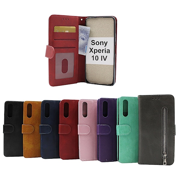 Zipper Standcase Wallet Sony Xperia 10 IV 5G (XQ-CC54) Grön