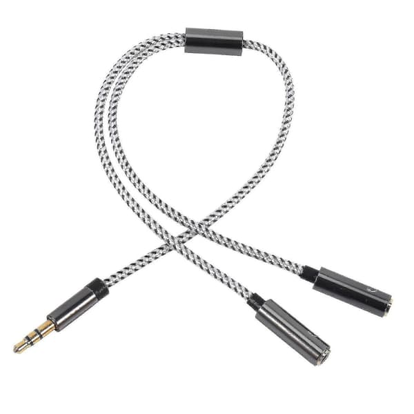 (9,8 tommer) 3,5 mm Dobbelt Ph Splitter Adapter, Aux Øretelefoner Y O Split Ad