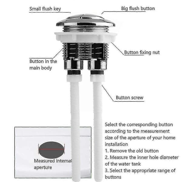 Erstatning Universal Dobbel Spyleknapp For Toalett Sisterne Vannsparende Tank