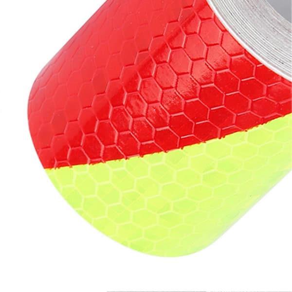 5 cm * 3 m reflekterende varseltape-klistremerke for bil (fluorescerende rød)