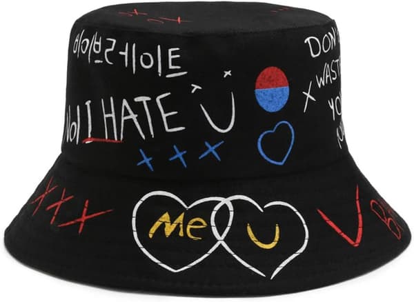 Fiskarhatt Män Kvinnor Vikbar Solhatt Kreativ Graffiti UV-skydd