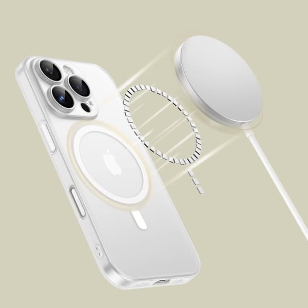Tech-Protect iPhone 16 Pro-deksel MagSafe MagSlim Matt Hvit
