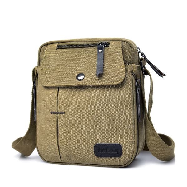 Canvas Messenger Bag för män, liten axelväska, bröstväska Tr