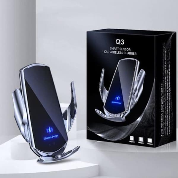 Ny stil mobiltelefonholder for bil med smart sensor og QI-lading
