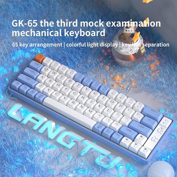 Langtu GK65 Mekaniskt Tangentbord Trådlöst Spel Tråd Bluetooth 2.4g 3-läges Spel Dator För Spelare Bärbar Dator