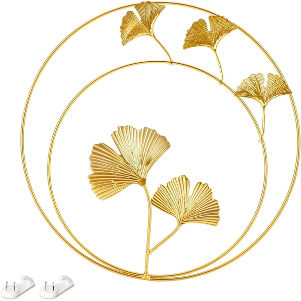 Väggkonst med Ginkgoblad, Elegant presentidé med kvalitetssäkring, Handgjord konstnärlig väggskulptur i järn för enkel installation, Abstrakt metallkonst