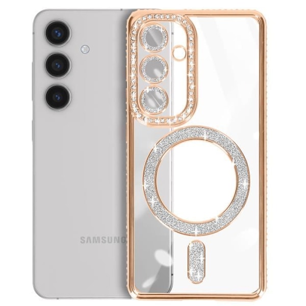 Diamantfodral till Samsung Galaxy S24 Plus MagSafe Contour Rhinestone Gold Gul