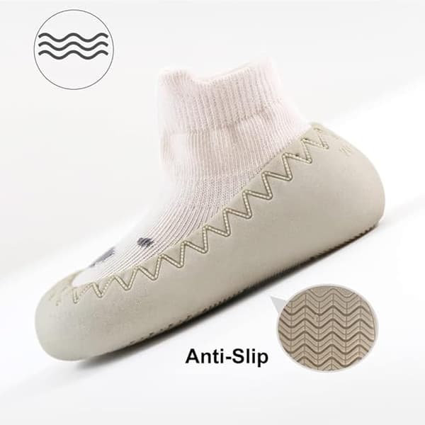 12,5-12,8 cm, Småbørnsstrømpesko Søde Baby Første Gåsko Bløde