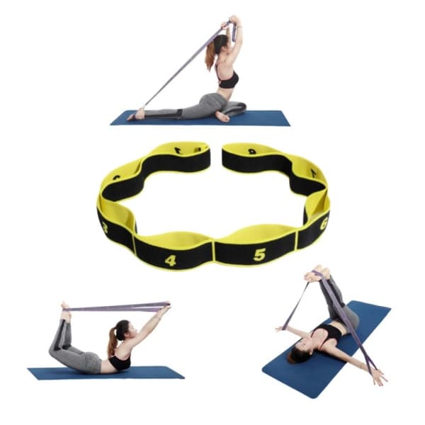 Yoga Pilates elastiskt band för stretching och förbättrad rörlighet gul