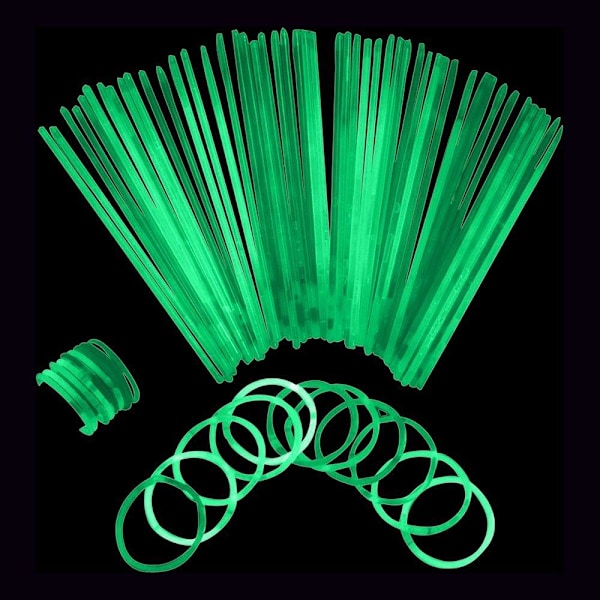 100-Pack - Självlysande Armband - Glowsticks - Gröna Grön