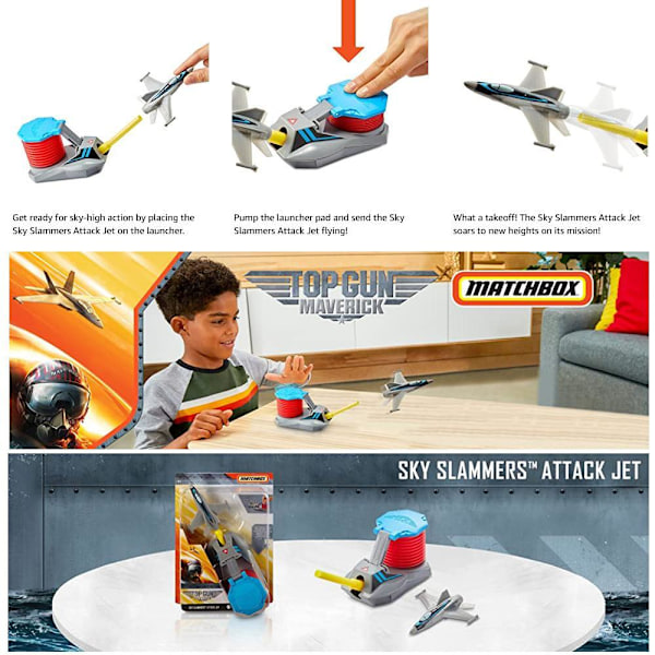 2-Pack Mattel Sky Slammers Top Gun Maverick Attack Jet Flygplan Darkstar multifärg
