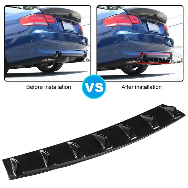 Universell bil bakre støtfanger chassis haifinne spoiler vinge leppe diffuser (L)