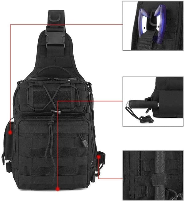 Taktisk Sling Bröstväska Molle Daypack Mini Ryggsäck Assault Pac