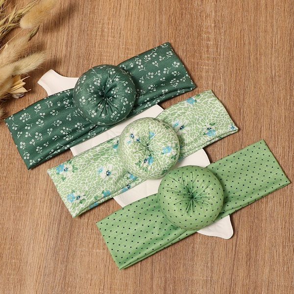 3-pack Baby Donut Styling Hårband Hårband Hårbåge Elastiska för Babyflickor Nyfödda Spädbarn Småbarn Barn