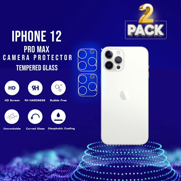2-Pack Iphone 12 Pro Max Linsskydd - 9H Härdat glas