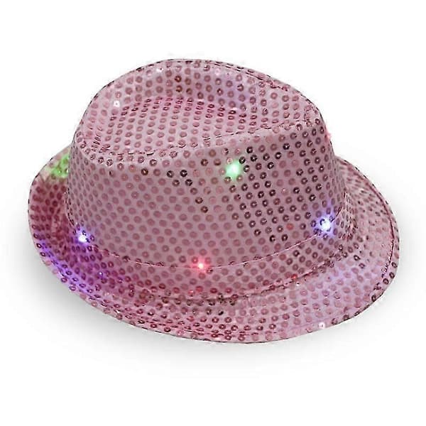 LED-lampe med 9 farger for voksne, paljetter, Performance Jazz-caps (rosa) 1 stk