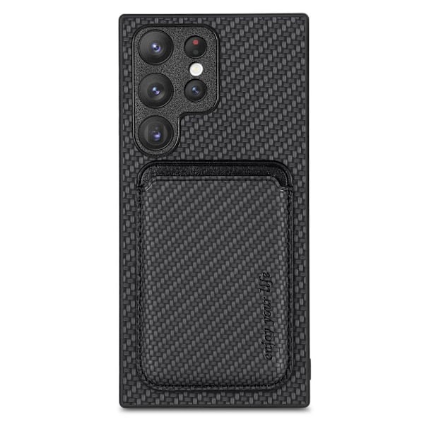 Avtagbart Samsung Galaxy S23 Ultra skal med korthållare - Svart Svart