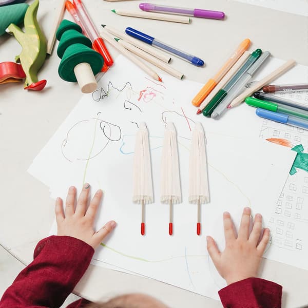 5 kpl DIY-paperisateenvarjoja lasten graffitimaalaussateenvarjo lasten DIY-askartelumateriaali